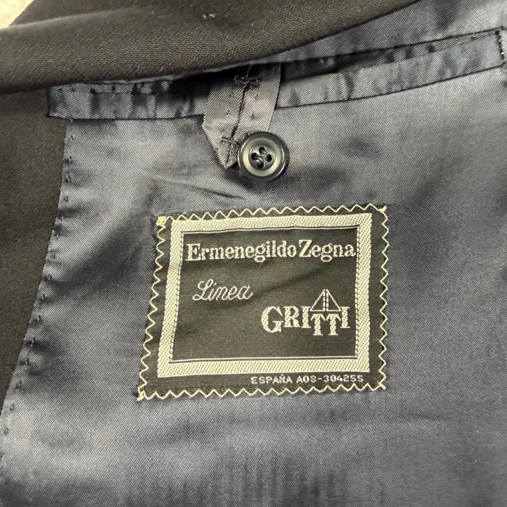 Ermenegildo Zegna Blazer‎ Men 52C Navy Blue Classic Luxury Wool Sport Coat EUC